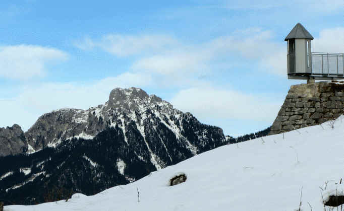 Schaufestung Schloßkopf im Winter