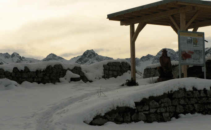 Schaufestung Schloßkopf im Winter