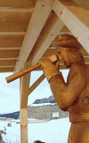 Schaufestung Schloßkopf im Winter