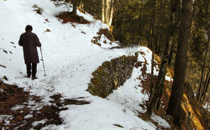 Schaufestung Schloßkopf im Winter