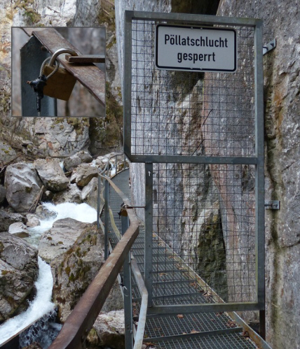 Pöllatschlucht gesperrt