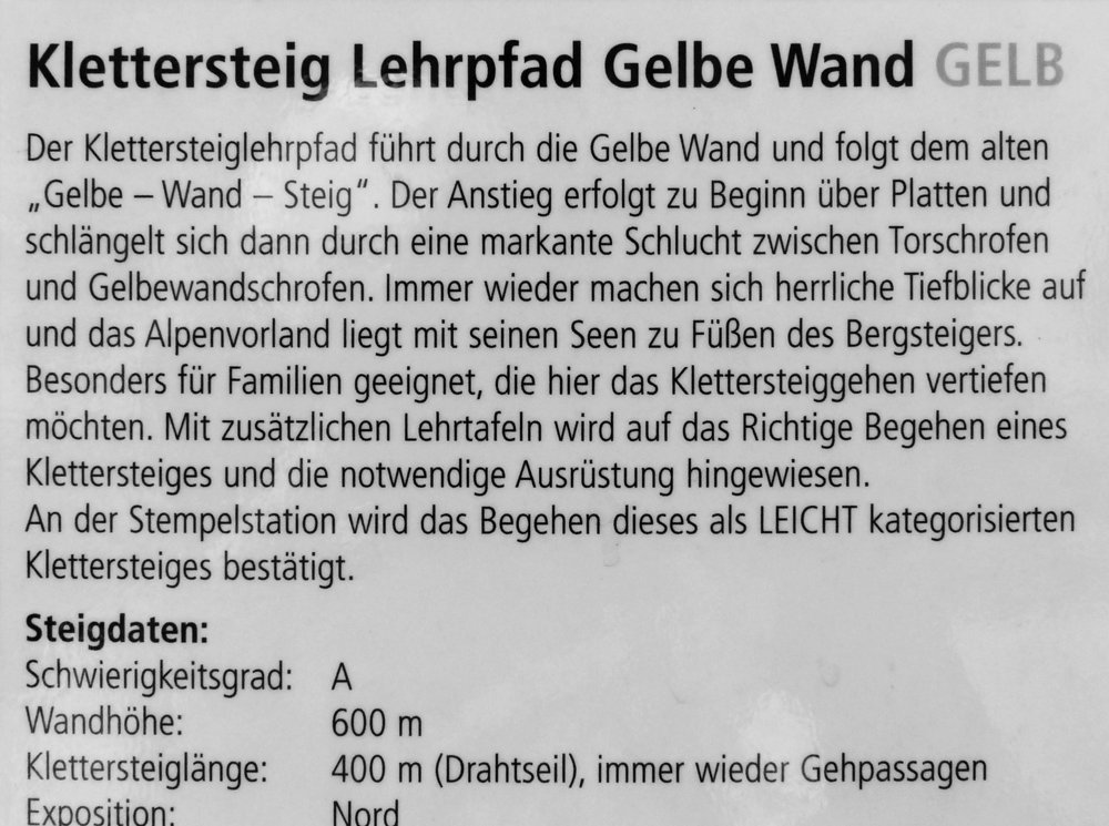 Tegelberg - Gelbe Wand Klettersteig