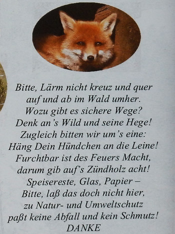 Gedicht Naturschutz Naturlehrpfad Mitteregg